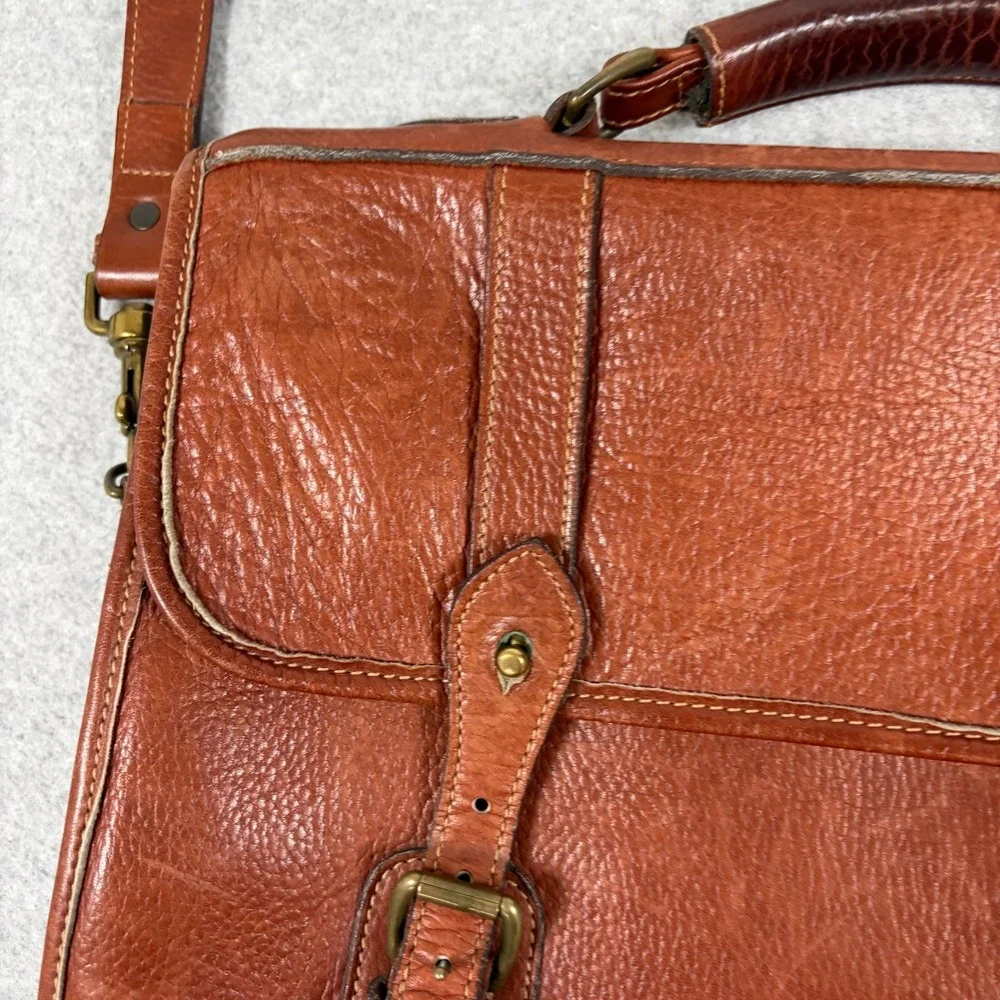 Levenger Tusting Clipper Full Grain Leather Messenger Briefcase Made In England